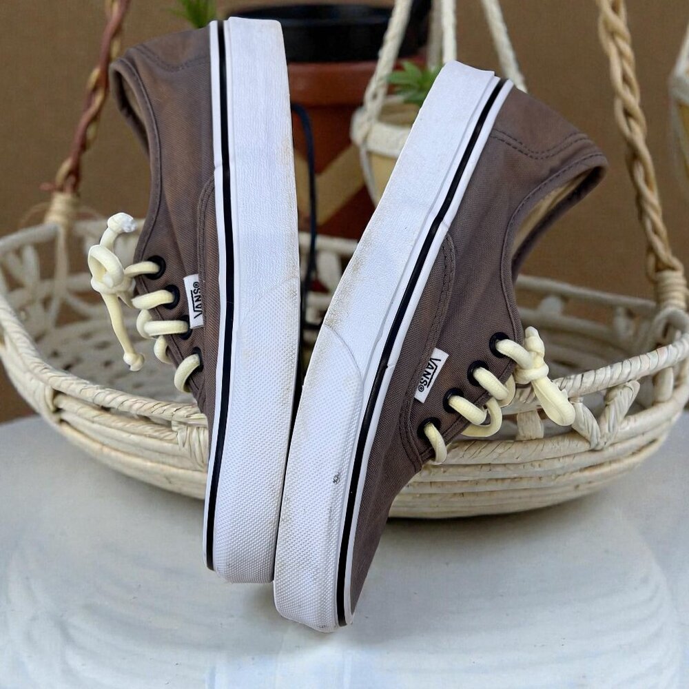 Vans Women's Size 6.5 Lace Up Canvas Sneakers Gray - Picture 10 of 11